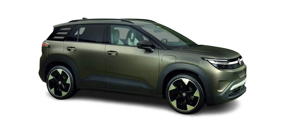 Zu sehen ist ein gelber VW T-Roc Live von der Seite