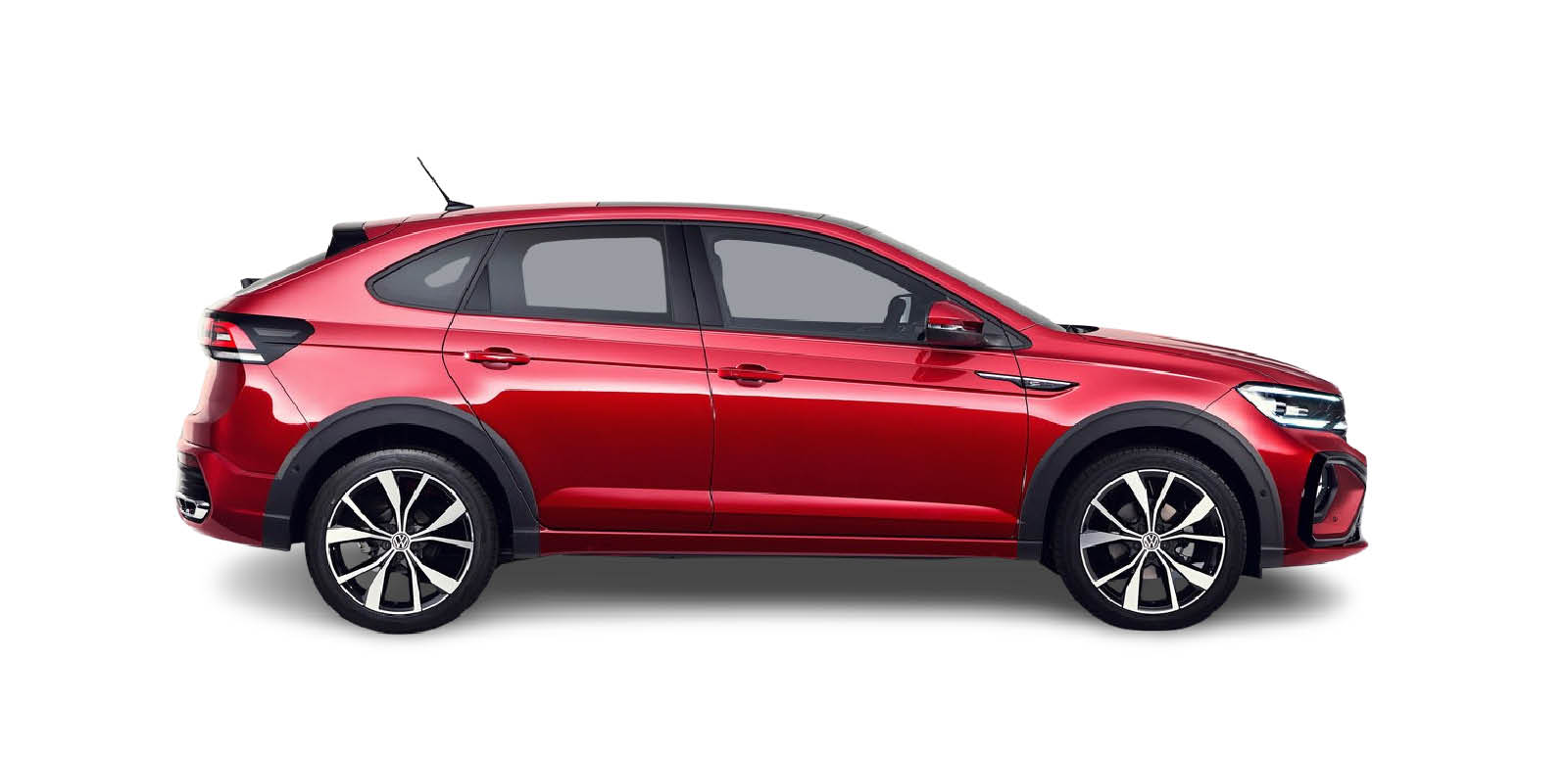 Zu sehen ist ein grauer VW Polo Life von der Seite